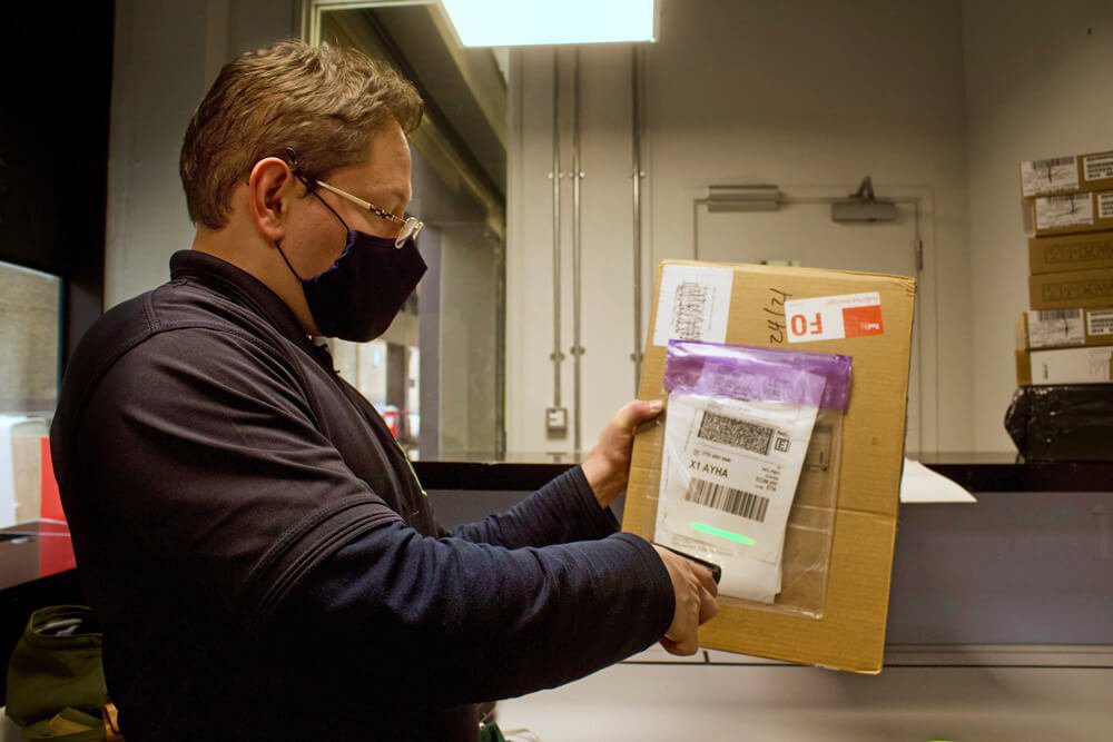 Internal mail tracking barcode