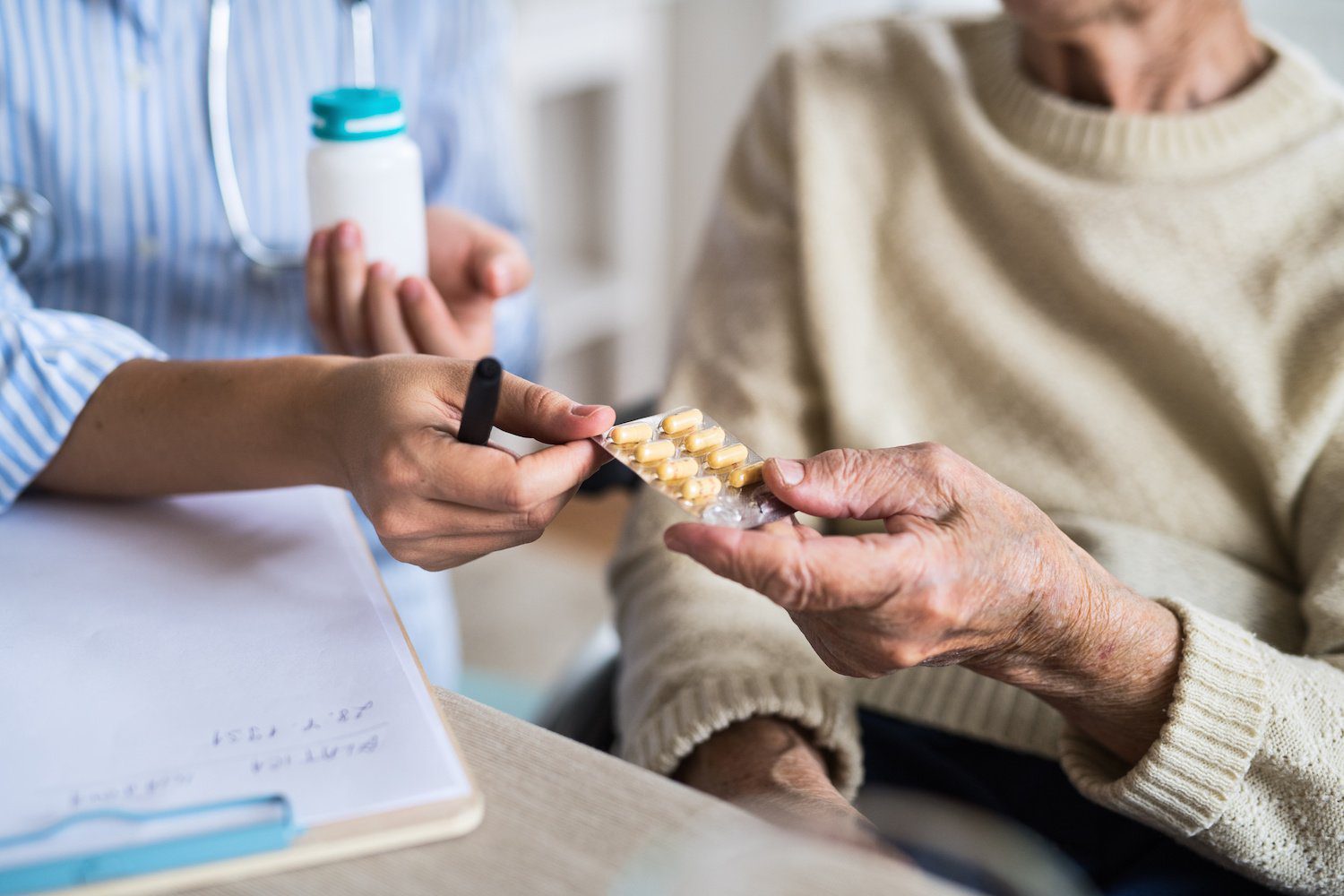 Medicine stock management in a care home